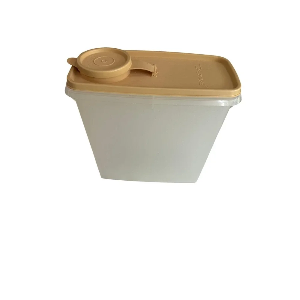 Tupperware Cereal Container Unisex OS Gold  Vintage 469 Flip Top Lid